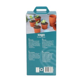 SOGO Plastic potje terra kleur 9cm 18st