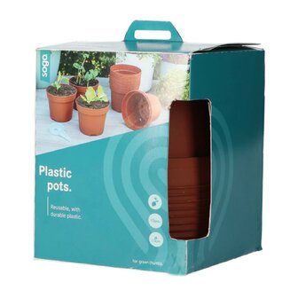 SOGO Plastic potje terra kleur 13cm 12st