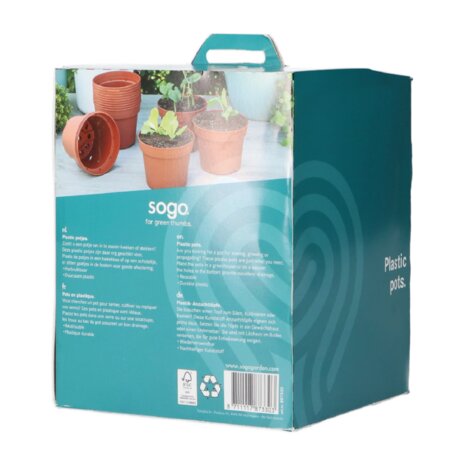 SOGO Plastic potje terra kleur 13cm 12st